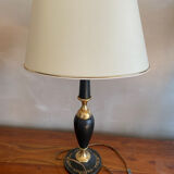 Lampe de bureau cuir et laiton