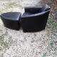 Club chair tray and leather footrests