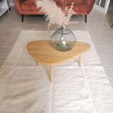 Berber carpet Béni Ouarain plain white with inlaid line patterns