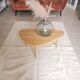 Berber carpet Béni Ouarain plain white with inlaid line patterns
