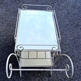 White wrought iron terrace or garden table.