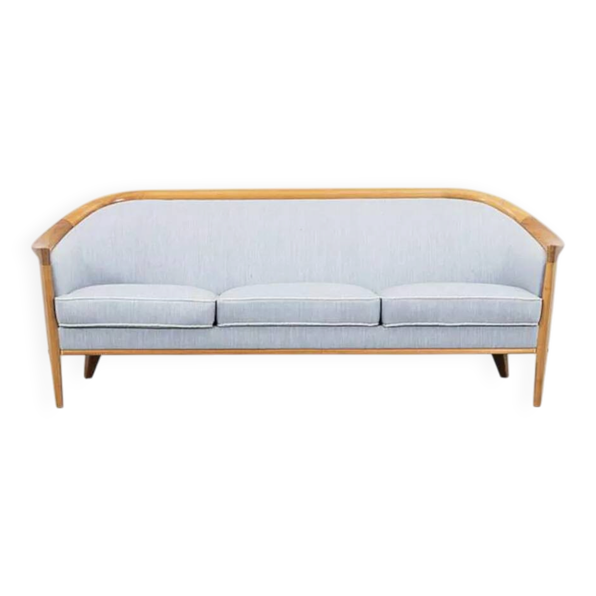 Vintage Scandinavian 3-seater sofa in walnut, Bertil Fridhagen, stamped Bröderna Anderssons.