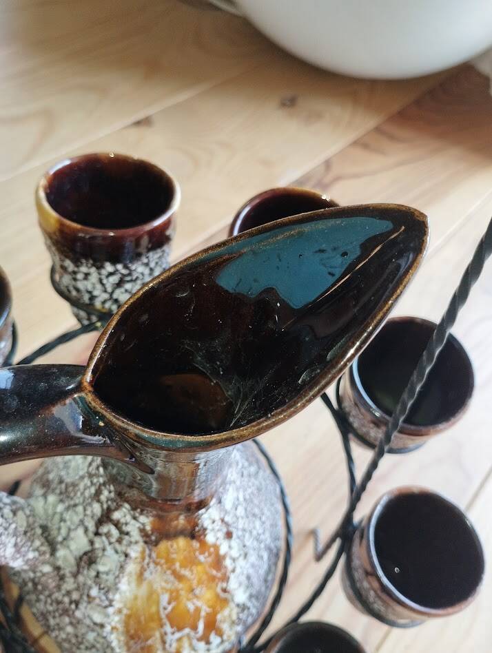 Vintage liqueur service signed Vallauris