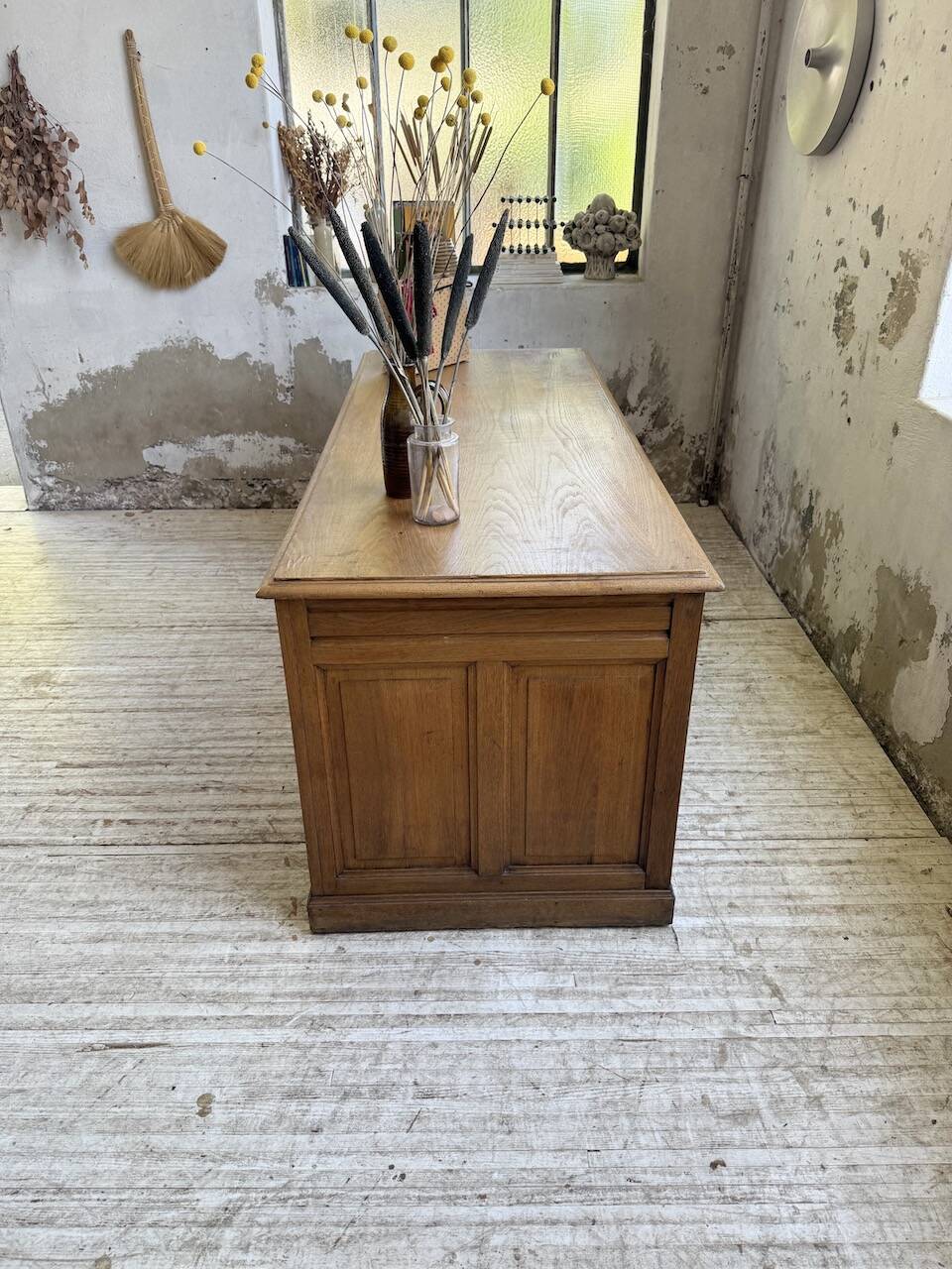 1950s oak office counter