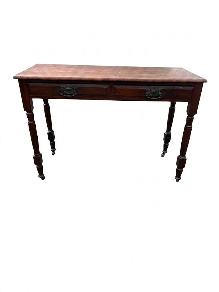 Antique English-style wooden work table - Desk or table