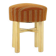 1960s Czechoslovakian Mid-Century Round Tabouret Stool in Striped Fabric