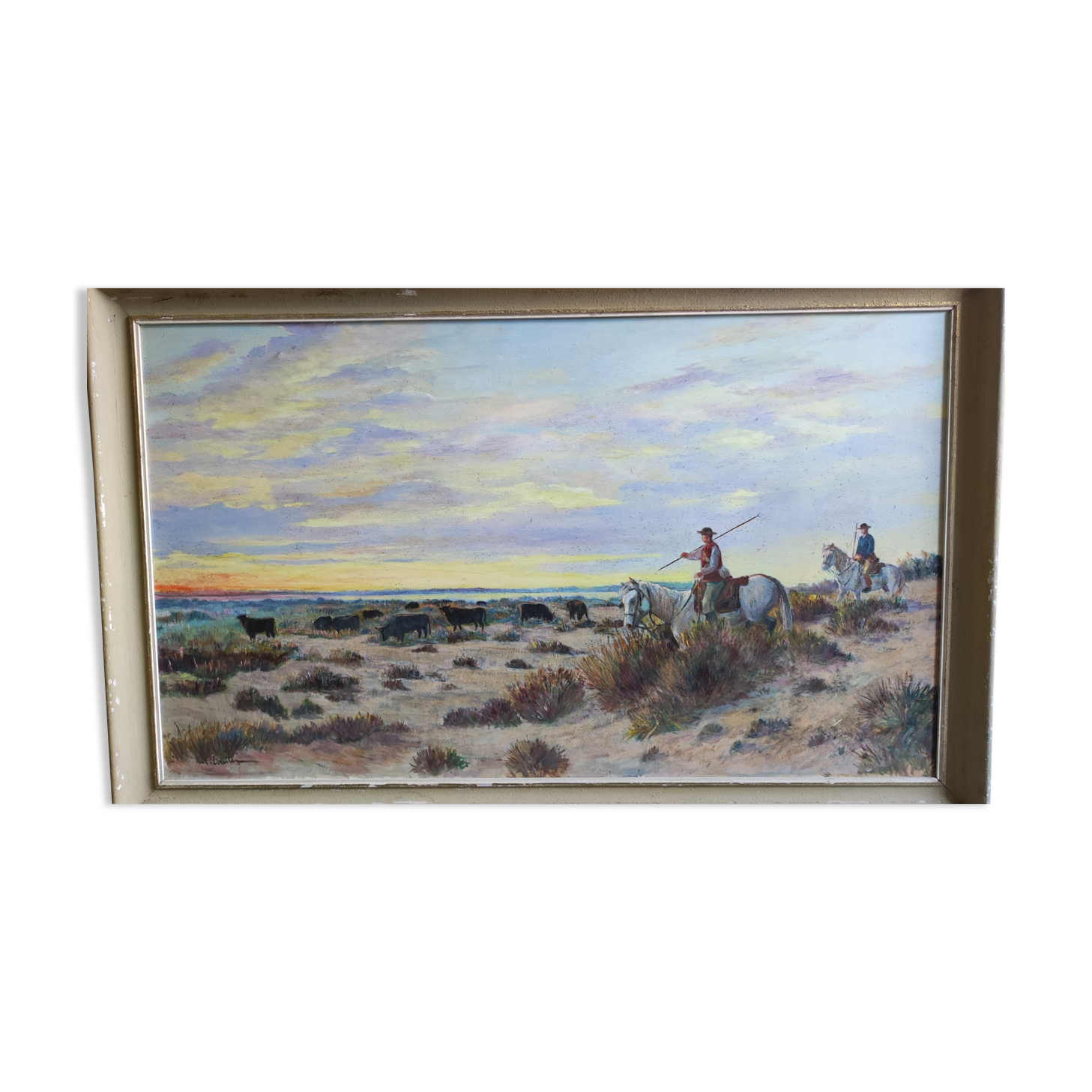 Painting, landscape of Camargue