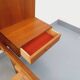 Lit double vintage scandinave en teck des années 60 avec chevets intégrés