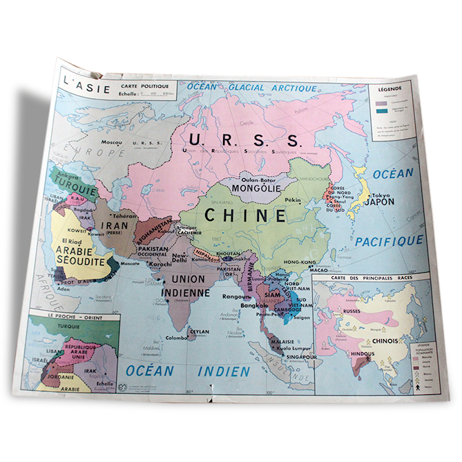 School map - Political South America and USSR