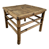 Vintage square bamboo coffee table, H. 38cm W. 47cm D. 47cm