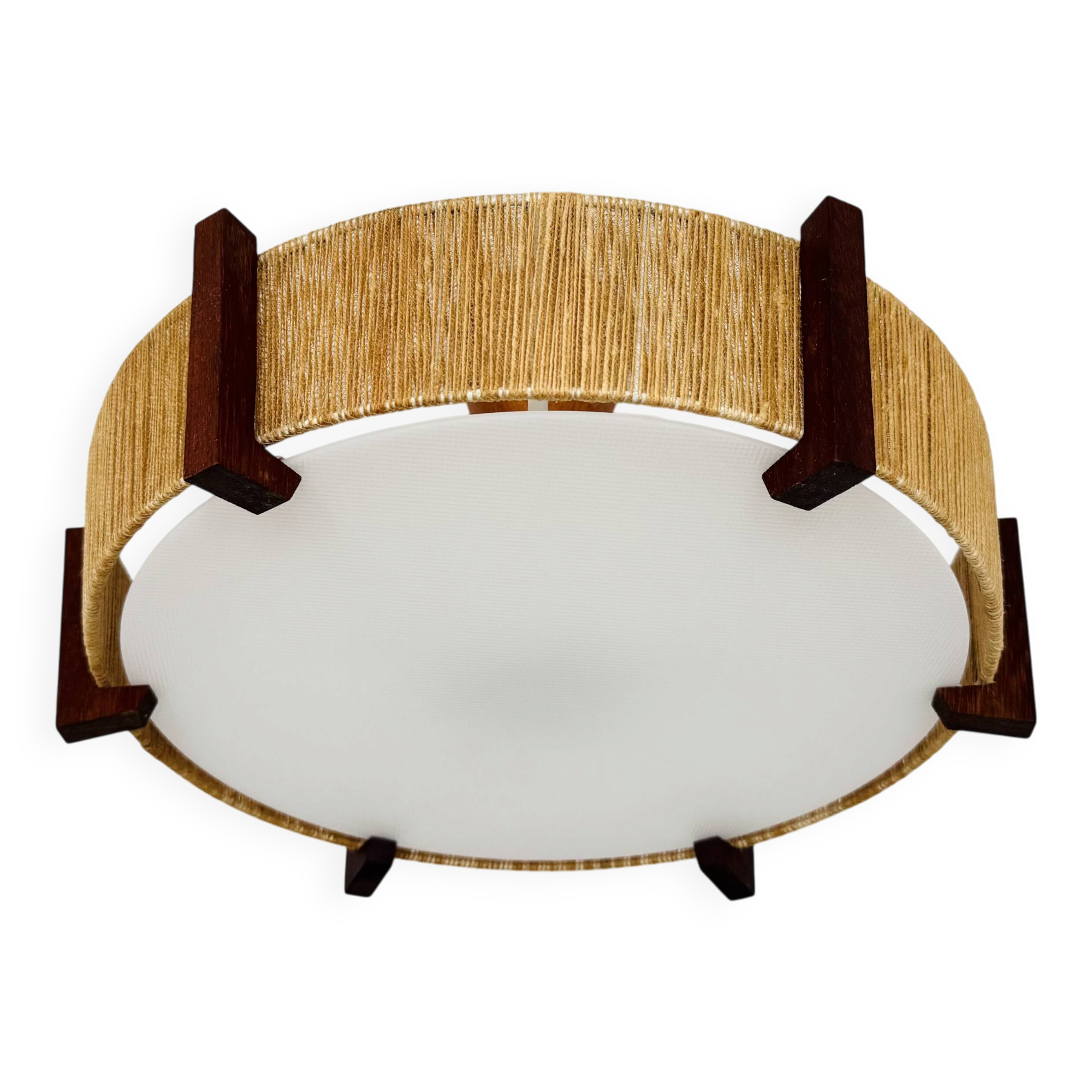 Japan Style Sisal and Teak Pendant Lamp by Temde