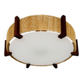Lampe suspendue en sisal et teck de style japonais par Temde