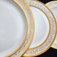 Set of 6 Limoges porcelain soup plates, decorated with gold 24