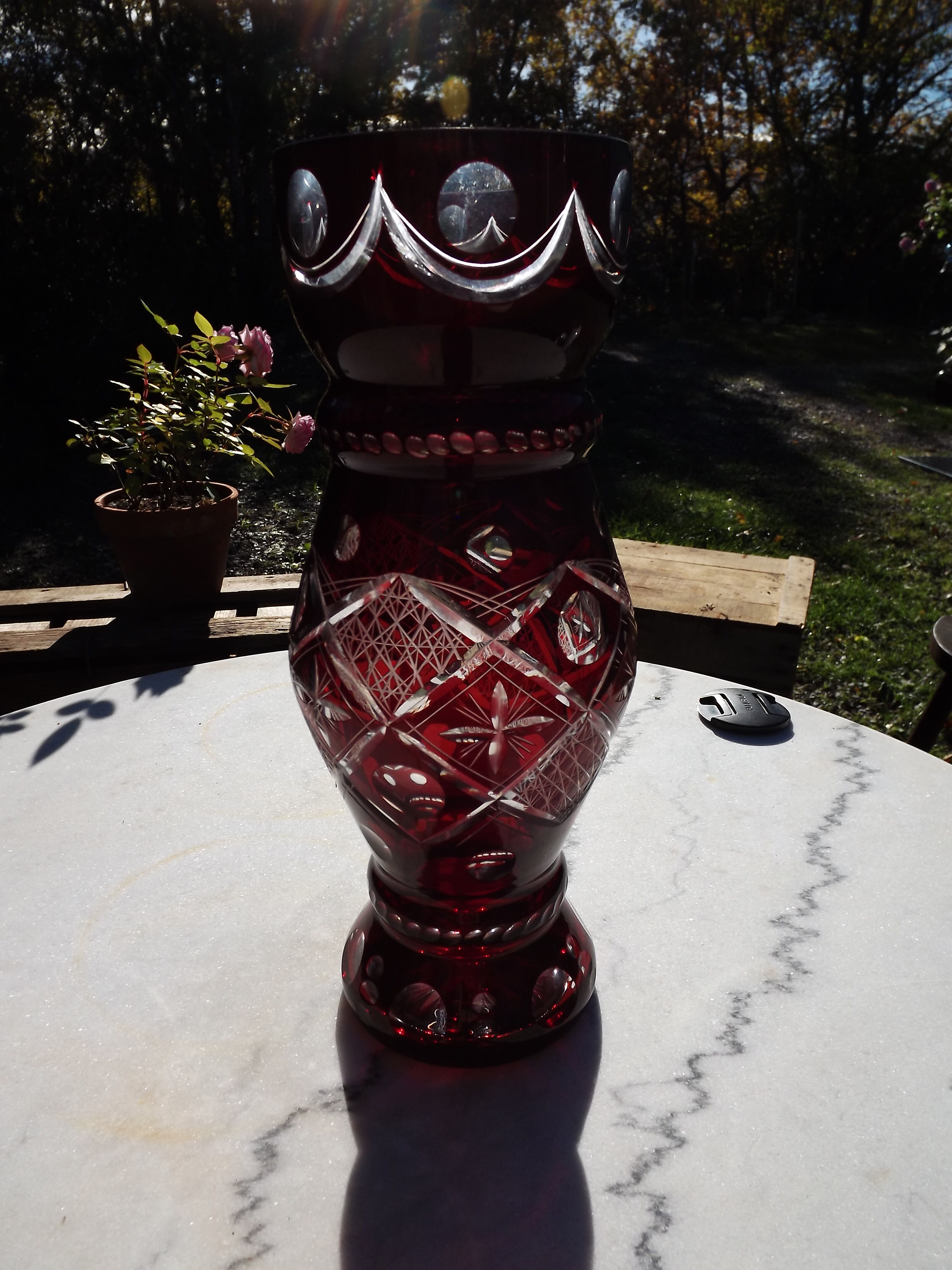 Bohemian crystal vase