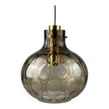 60s 70s ceiling lamp Glashütte Limburg Germany glass & brass Space Age