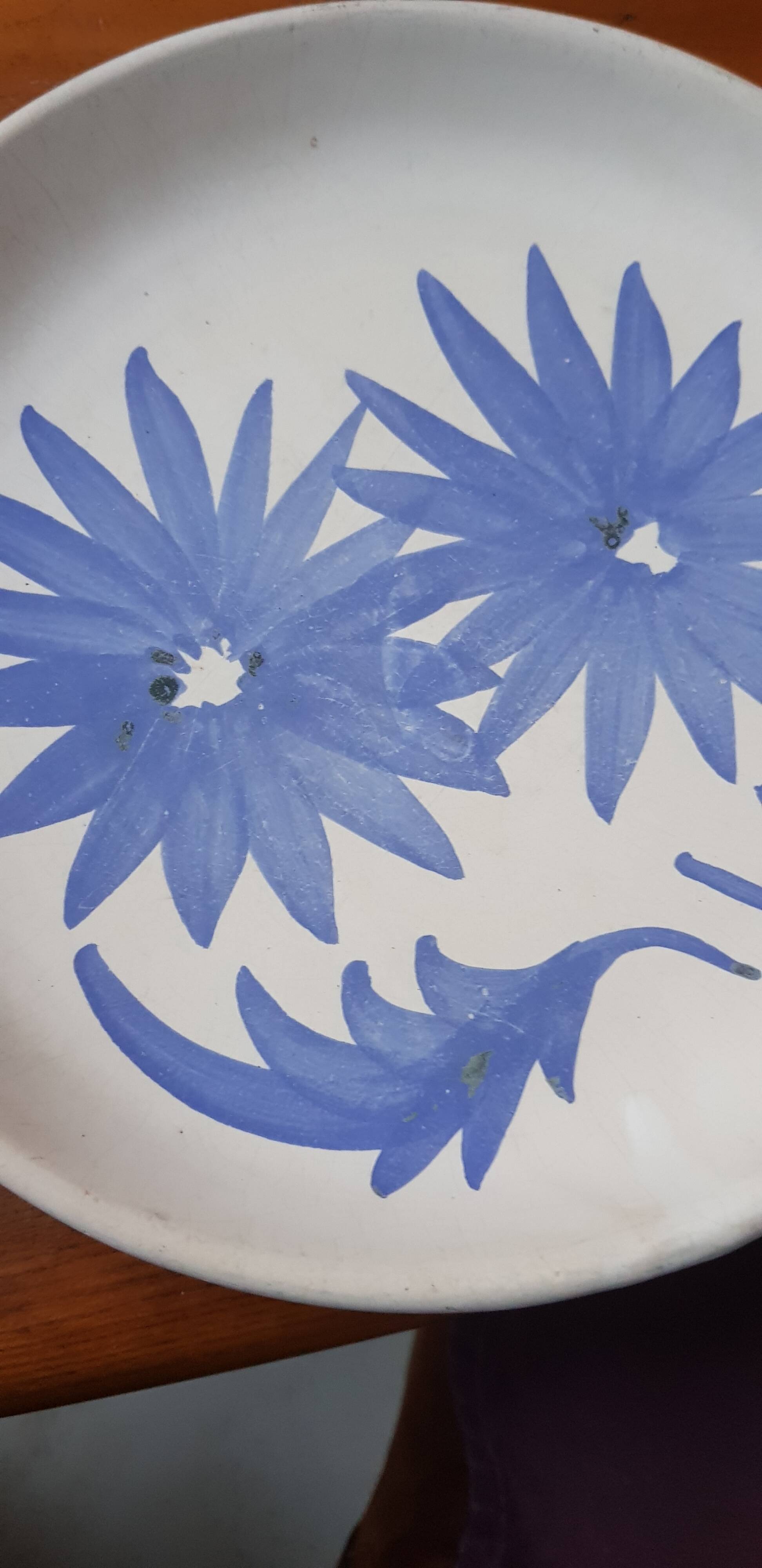 4 vintage ceramic plates Sars Poterie