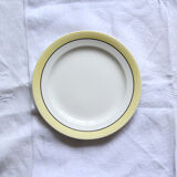 Set of 6 flat plates Salins yellow old earthenware