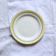 Set of 6 flat plates Salins yellow old earthenware