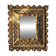 Miroir vintage ethnique bois doré artisanal 1950