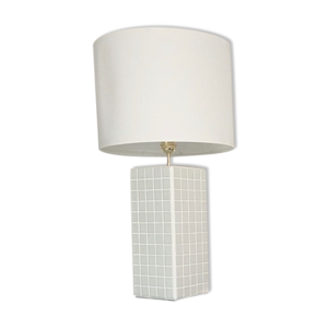 Lampe carrelage céramique blanc mat et joint blanc