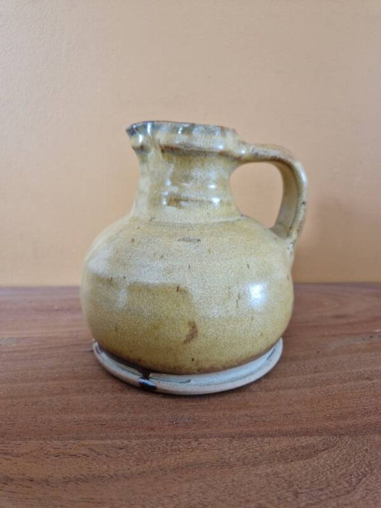 Eric Astoul (Born in 1954) in La Borne - Yellow enamelled stoneware pitcher