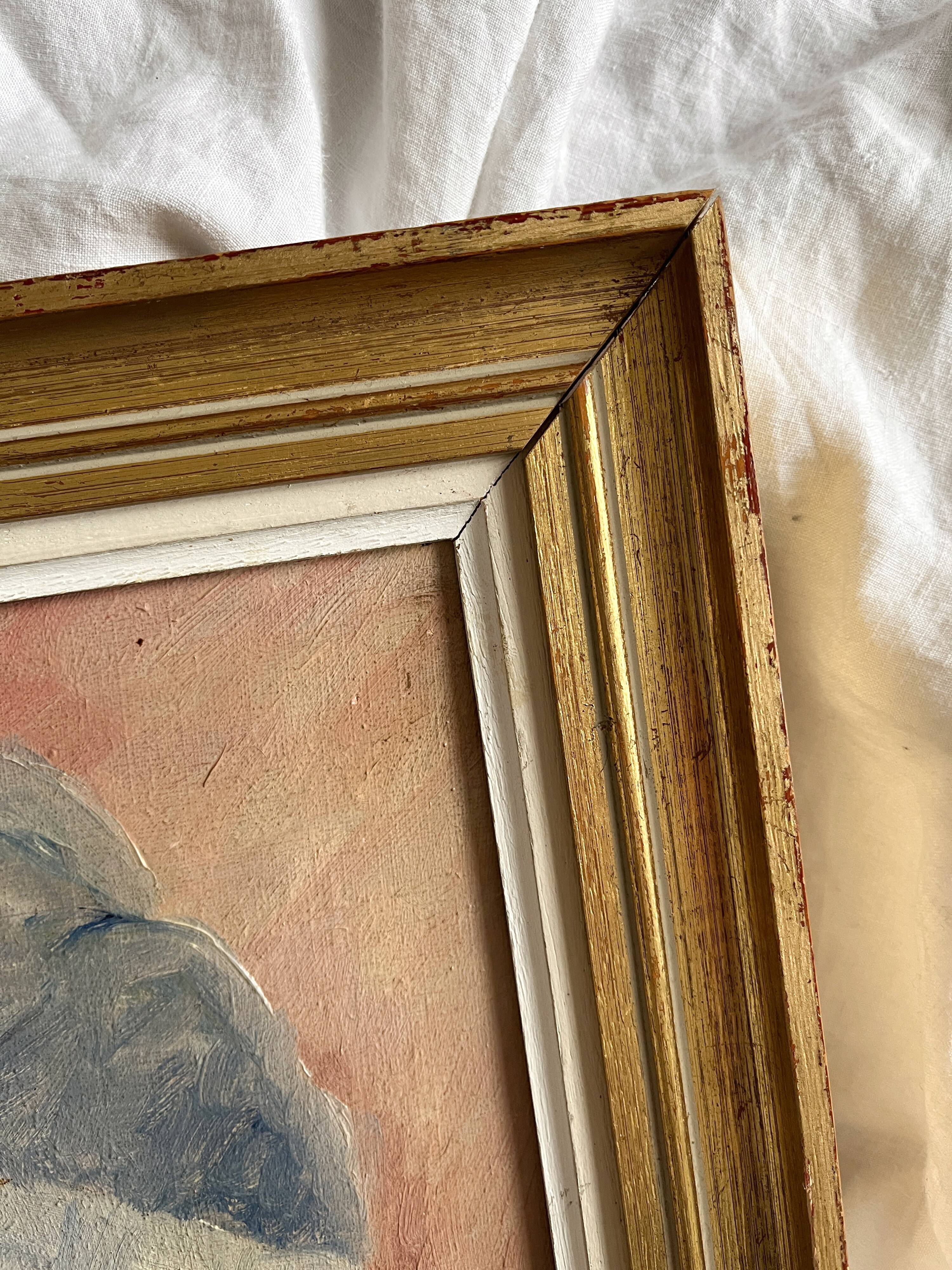 Antique painting, oil on canvas, portrait of a man, signed Y. Mercier Contart