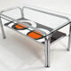 Coffee table of the 60s - 70s in ceramic, chrome and glass