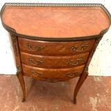 Louis XV style half-moon chest of drawers in marquetrya bottom of cubes XX century