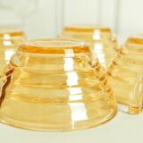 4 cups Art Deco style set in iridescent glass "Gondolo"