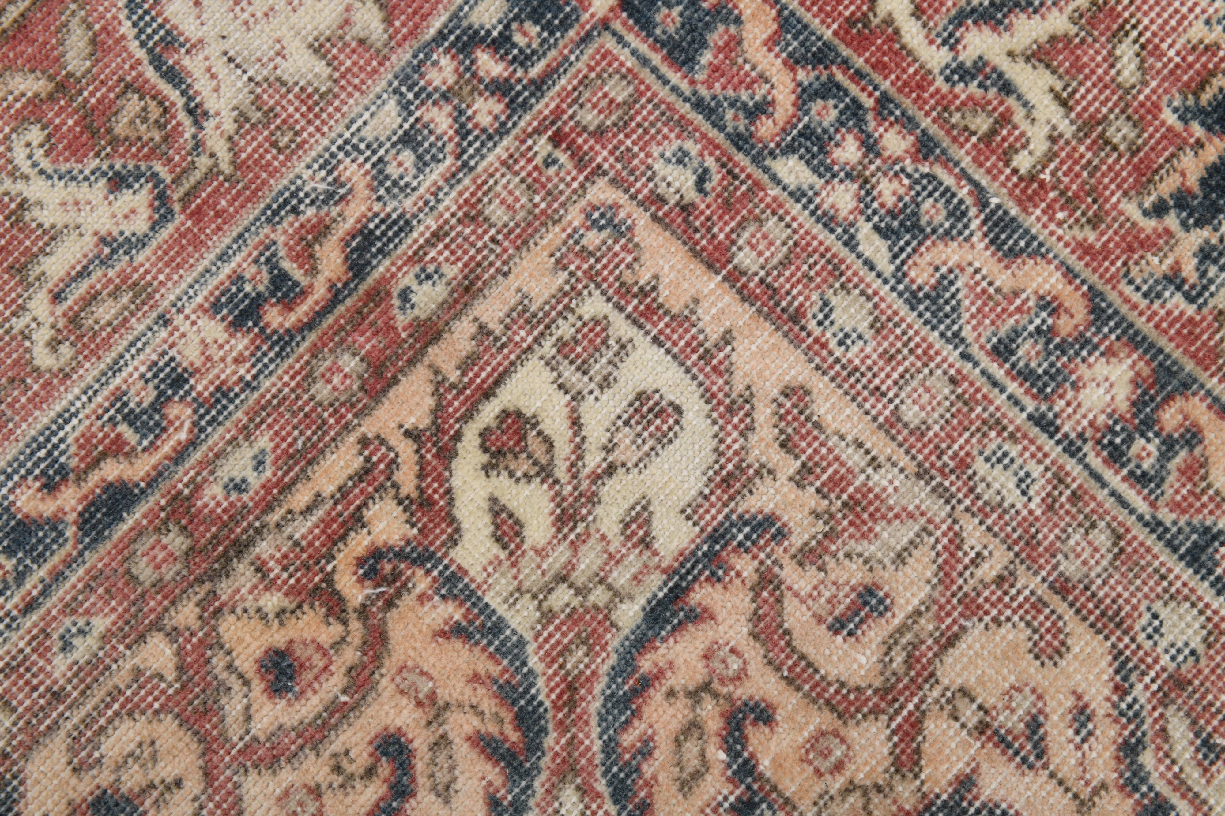 Faded Navy Blue Classic Vintage Persian Rug, 202x323 Cm