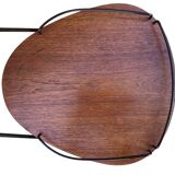 Vintage Scandinavian serving trolley in teak and metal, metal wheels, 1960s