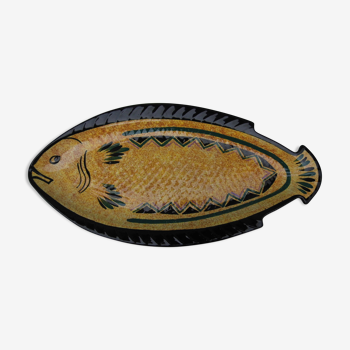 St. John of Brittany earthenware dish, Vintage 50/60s, in the shape of a fish