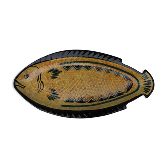 St. John of Brittany earthenware dish, Vintage 50/60s, in the shape of a fish