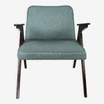 Fauteuil en tweed bleu par Józef Chierowski, années 1970