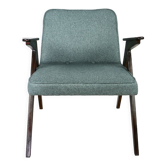 Fauteuil en tweed bleu par Józef Chierowski, années 1970