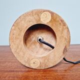 Lampe de table en bois et opaline blanche, années 60