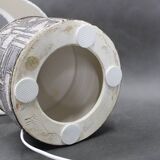 1970s Ceramic Table Lamp from Axella with Fabric Lampshade, Denmark