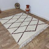 Handmade wool Berber rug 176x152cm