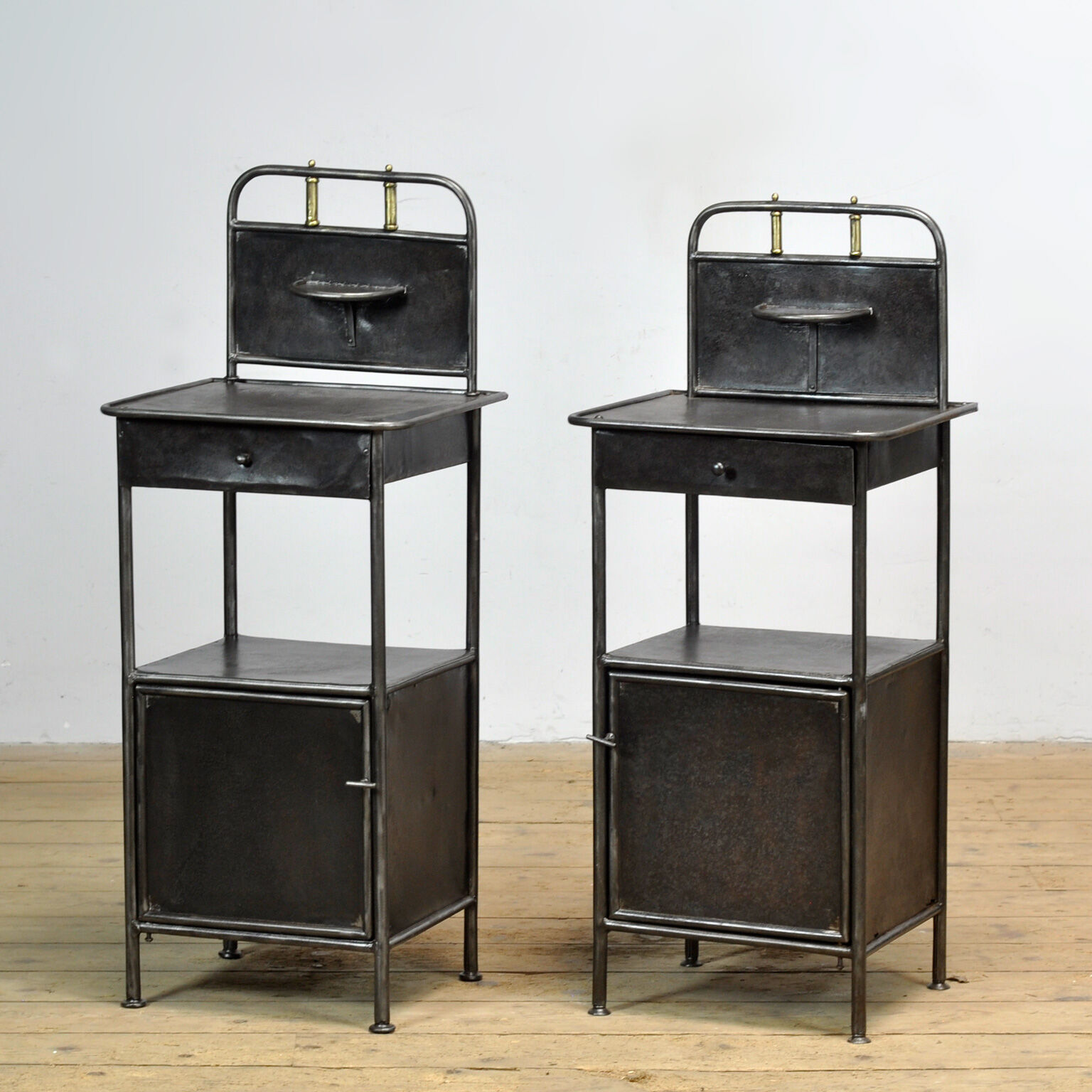 Set of Iron Nightstands, circa 1910