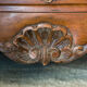 Walnut chest of drawers Louis XV style 3 drawers Bronze handles Mid-twentieth