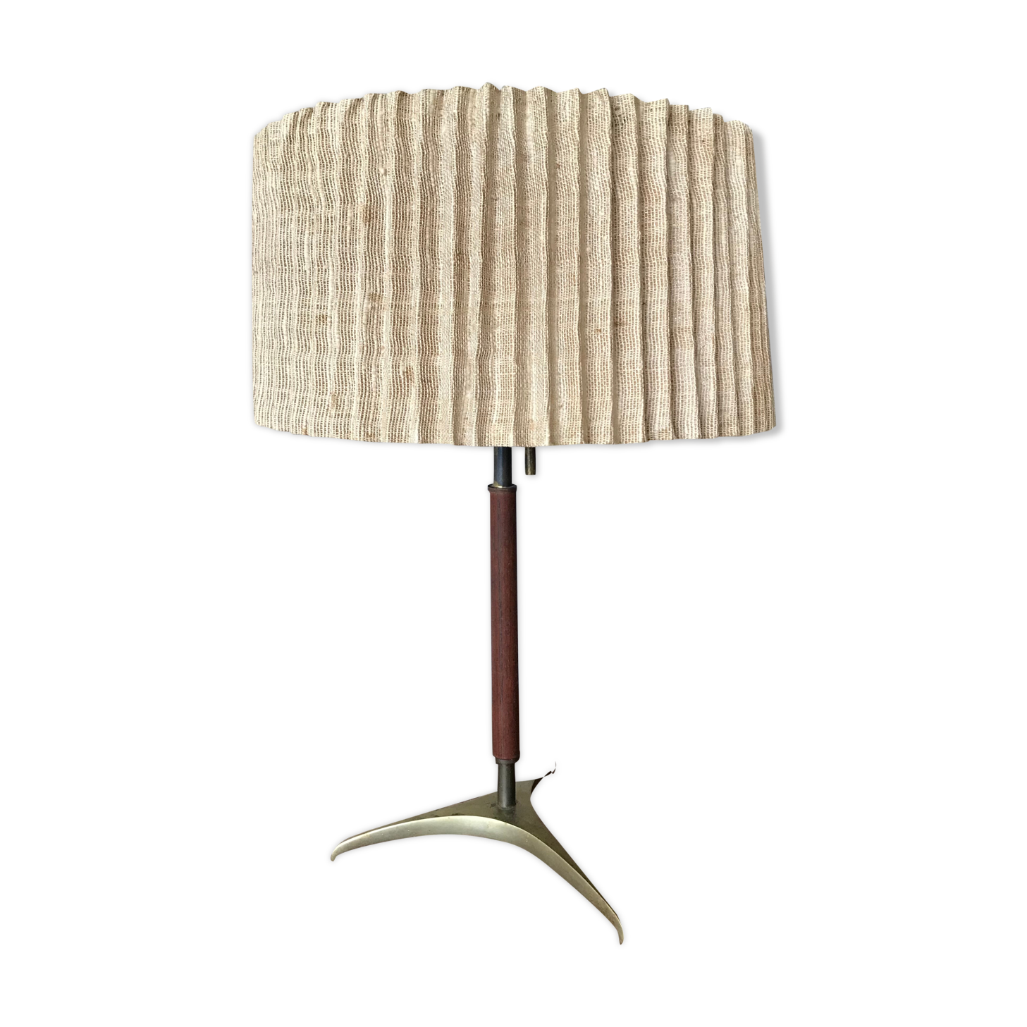 Brass and rosewood lamp by J.T Kalmar, Austria, circa 1950.