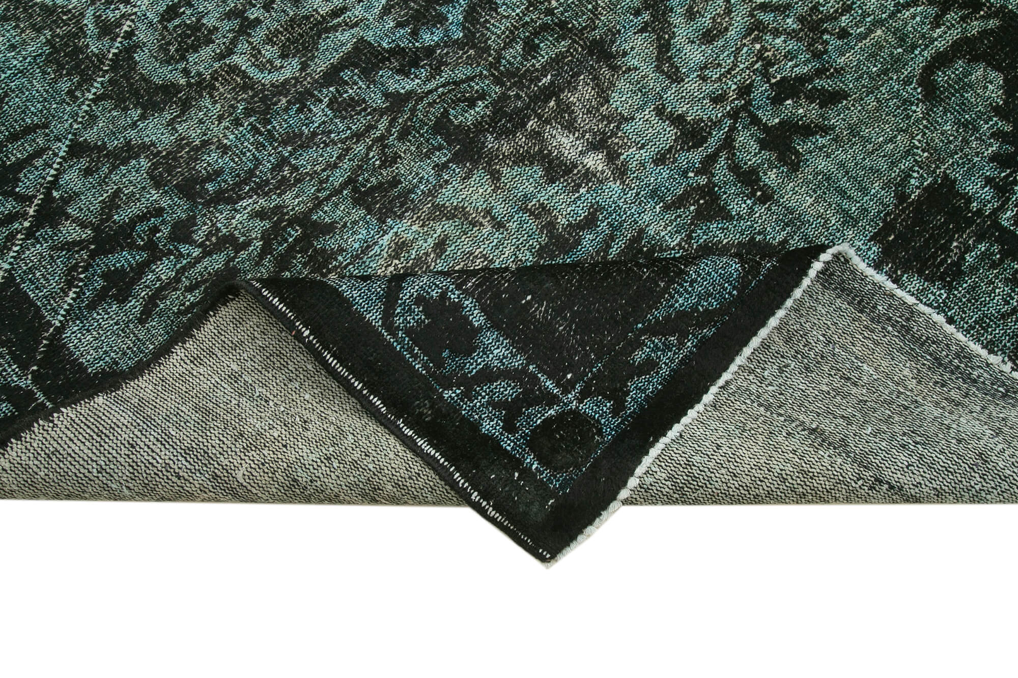 Handmade carved anatolian 1980s 176 cm x 286 cm black rug