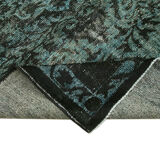 Handmade carved anatolian 1980s 176 cm x 286 cm black rug