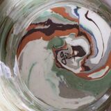 Mixed clay salad bowl signed Girod