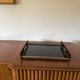 Hollywood regency brass and tortoiseshell lucite tray, Italy 1970s