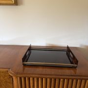 Hollywood regency brass and tortoiseshell lucite tray, Italy 1970s