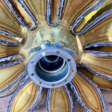 Applique murale fleur metal doré vintage