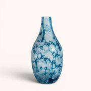 Brutalist Blue and White Reactive Art Glass Vase, Europe, 1970s