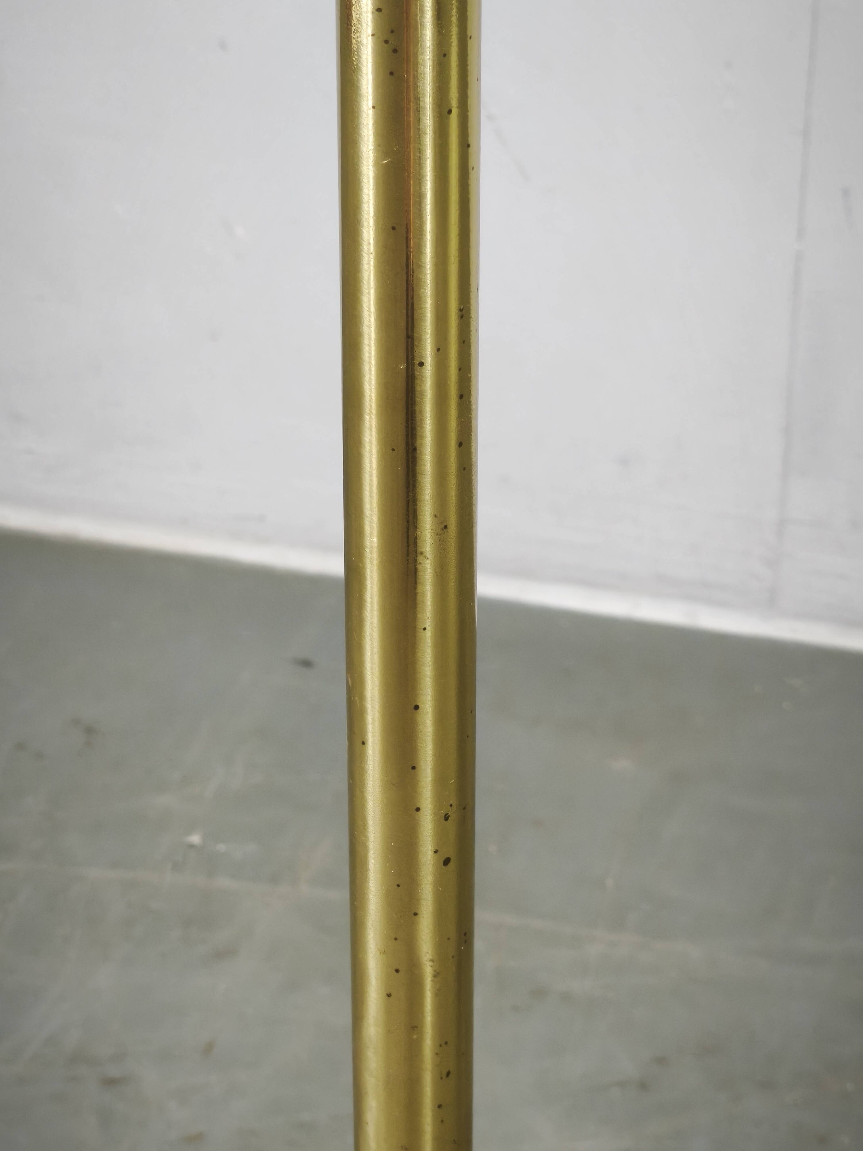 Space Age Bubble Glass and Brass Floor Lamp, Czechoslovakia, 1970s