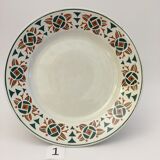 Set of 6 flat plates stamped "k&g lunéville", model "mariette"